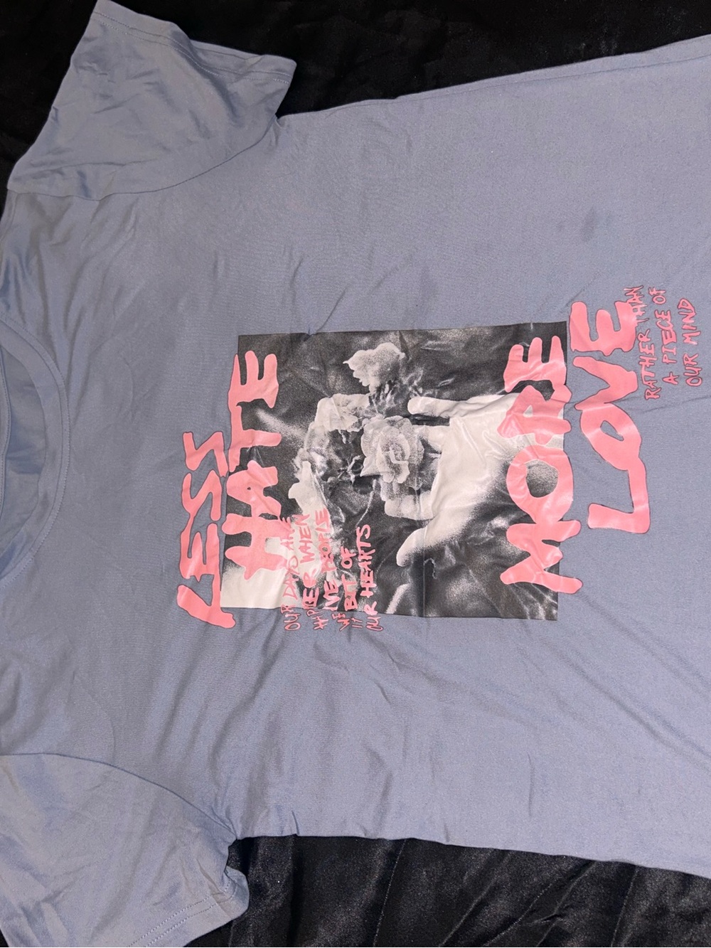 SHEIN Lavender Graphic Short Sleeve Tee with Pink Print